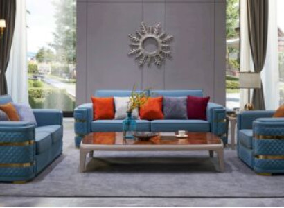 Klassische Sofa Polster 3+2+1 Sitzer Couchen Leder Sitz Garnitur Wohnzimmer